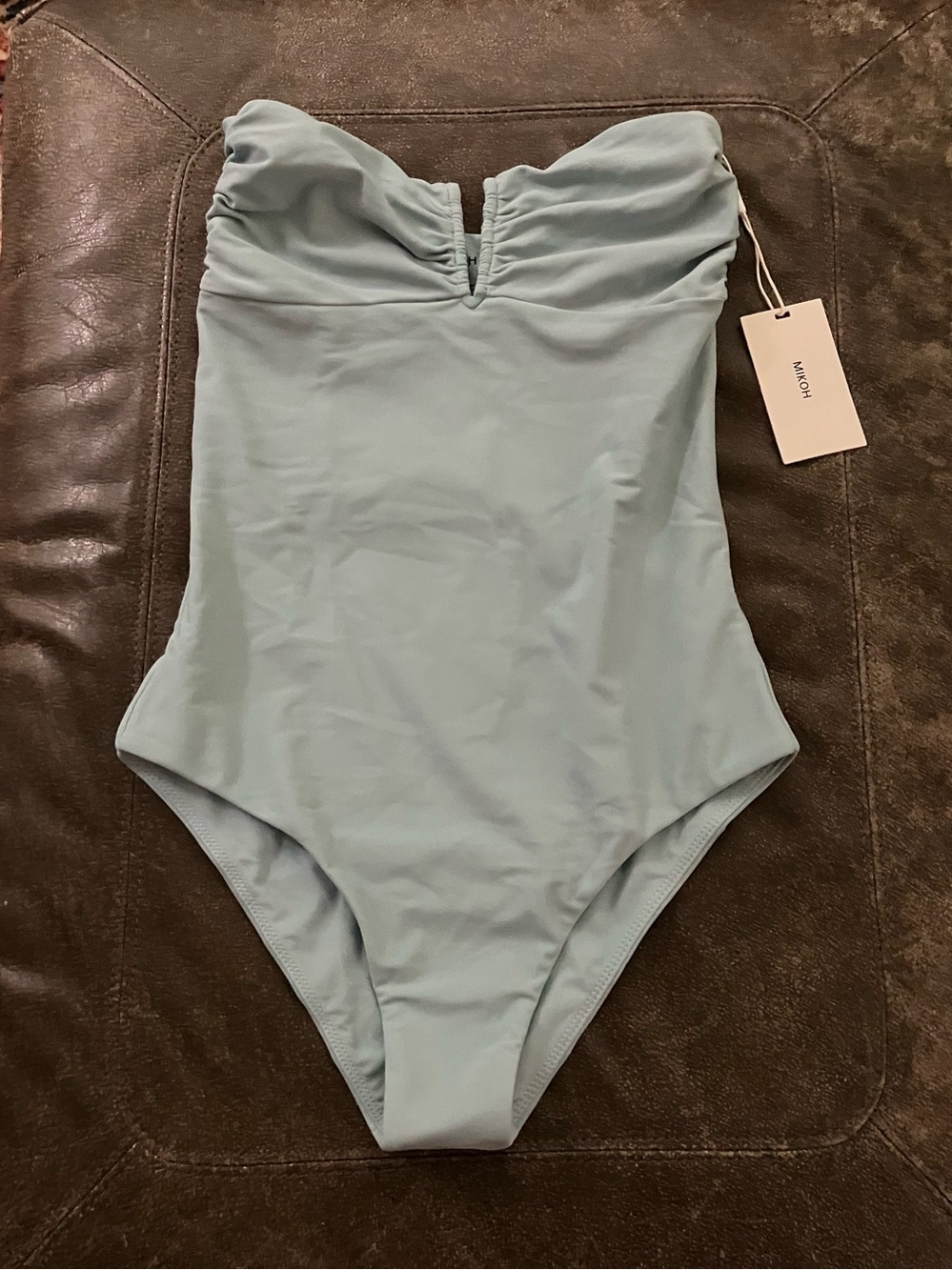 Mikoh Strapless Light Blue One-Piece Swimsuit